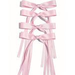 Ayesha pink hair bows clips four piece set front view