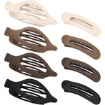 Obeoby flat hair clips front view showing neutral colors and matte texture.