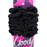 Goody Ouchless jersey fabric hair scrunchies front view black pack