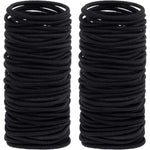 Anezus black elastics hair ties front view bulk pack for daily styling