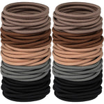 Hageolan multicolored hair ties front view showing thick seamless elastic bands sorted by color