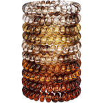 JessLab Spiral Hair Ties 10 Pack front view showing assorted colors packaging.