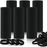 IKOCO black hair ties front view package showing seamless cotton ponytail holders.