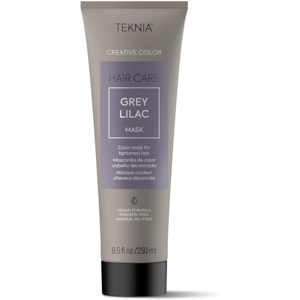 Lakmé Teknia Grey Lilac Creative Color Hair Mask front view of the premium color depositing bottle