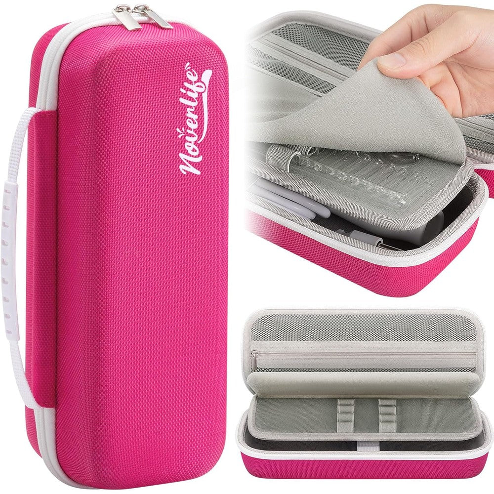 Noverlife pink high frequency wand case front view for travel