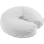 Body Linen Tranquility microfiber massage face rest covers 10 pack front view showcasing the crisp white fabric.