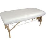 Body Linen Protective Massage Table Cover front view on a standard spa bed