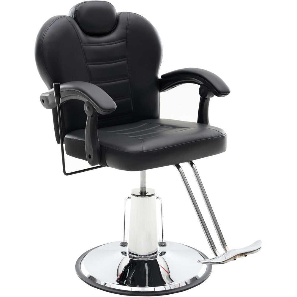 Makaseiya heavy duty reclining barber chair front view for premium hair salons