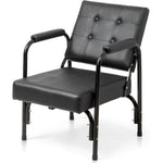 Winado Auto Recline Shampoo Chair front view showcasing black faux leather upholstery.