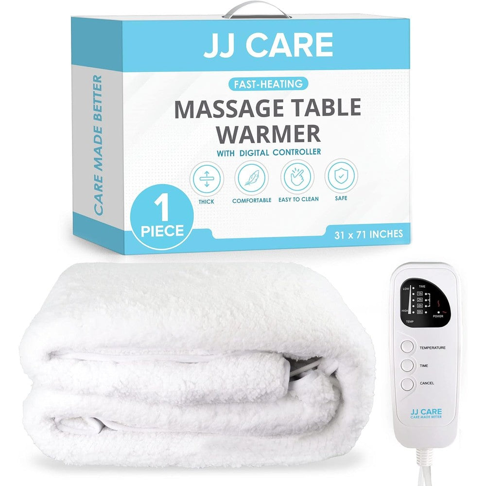 JJ CARE massage table warmer front view with digital controller