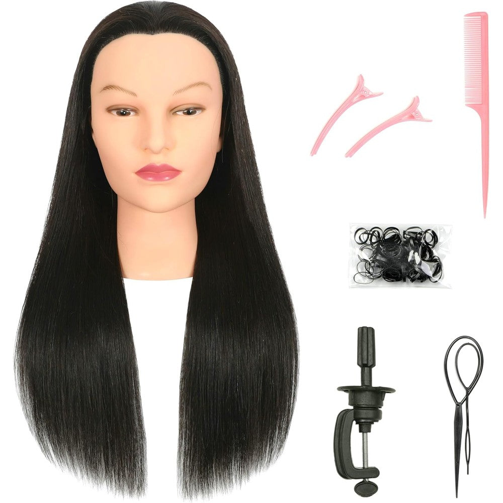 FUTAI human hair mannequin head front view for hairdressing practice