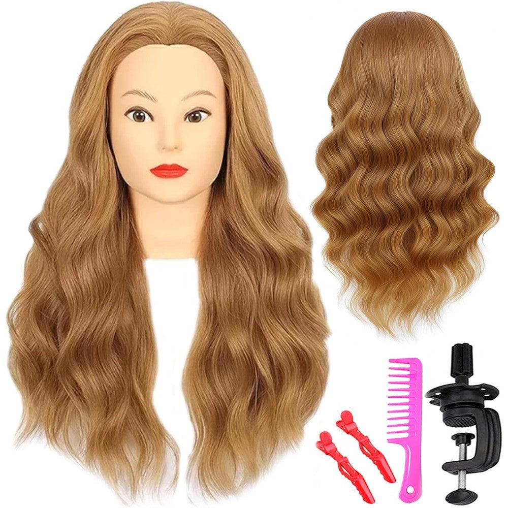TopDirect female mannequin head front view for professional blonde cosmetology training