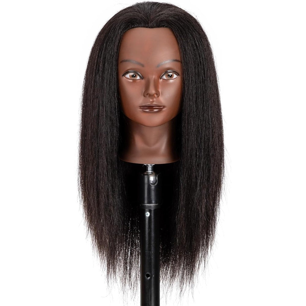 HAIRINGRID human hair mannequin head front view for professional salon training