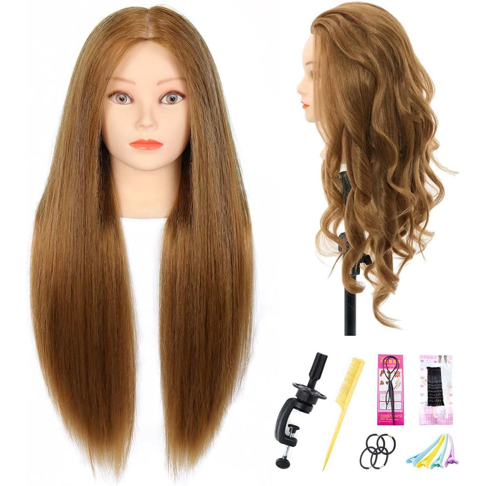 LOHXINHAIR mannequin head human hair front view for salon braiding practice