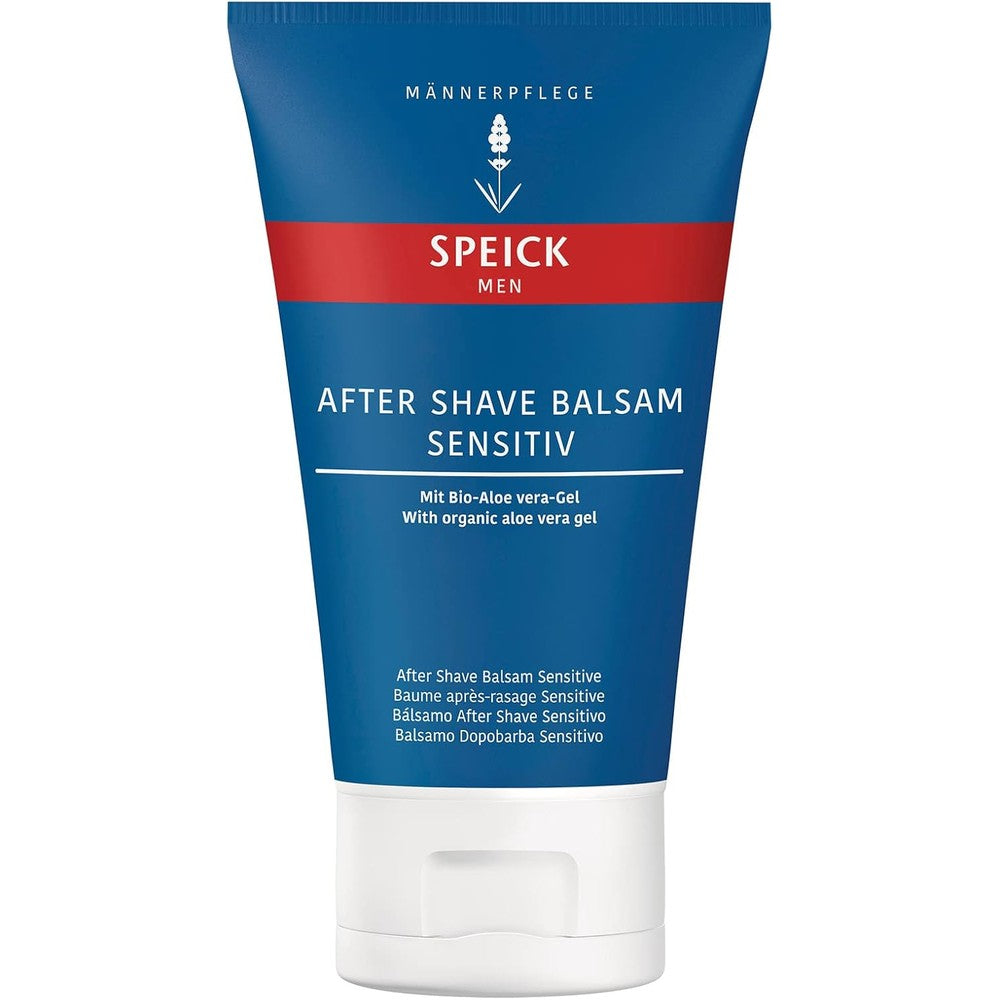 Speick Men Sensitive After Shave Balsam front view of blue 100ml tube