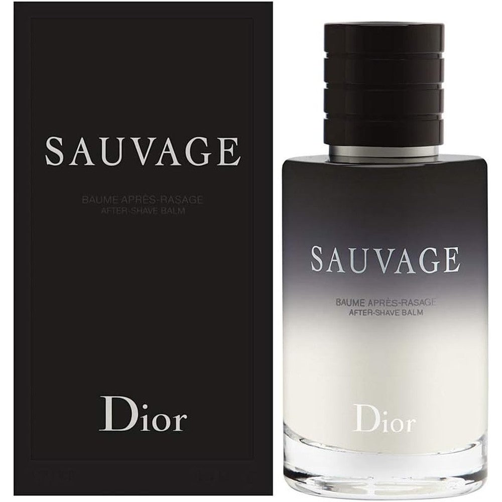Christian Dior Sauvage After Shave Balm For Men 3.4 Ounce premium glass bottle front view