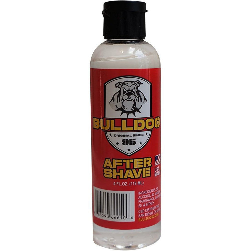 Bulldogs Original USMC Aftershave front view bottle showing the standard issue design.
