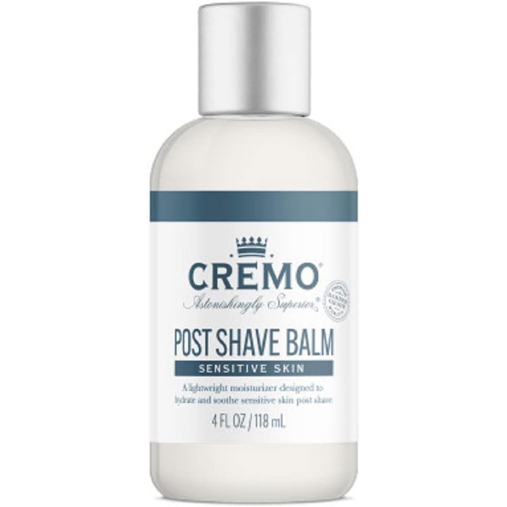 Cremo Sensitive Post Shave Balm 4 Ounce bottle for razor burn relief