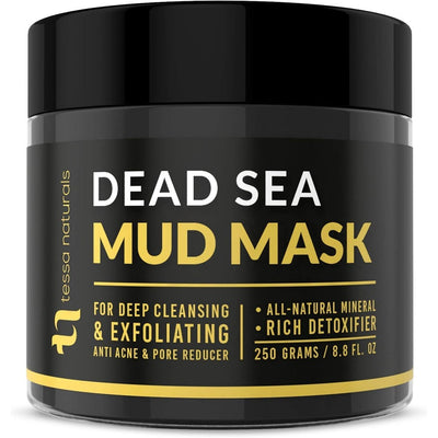 TESSA NATURALS Dead Sea Mud Mask - Face and Body - Spa Quality Pore Reducer, Blackheads & Oily Skin - Natural Anti-Aging Skincare for Women and Men - Tightens Skin with Collagen