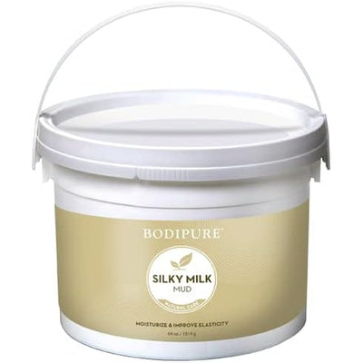 BODIPURE Silky Milk Mud Mask for Body – Rich in Essential Milk Proteins, and Vitamins – Spa Quality Mud Treatment Moisturizing, and Re-hydrating Dry Skin, 64 Ounce