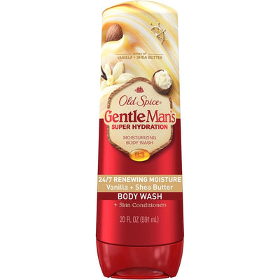 Old Spice Body Wash GentleMan’s Super Hydration for Men, 24/7 Renewing Moisture, Gentle on Skin with Skin Conditioners, Vanilla + Shea Butter Scent, 20 oz