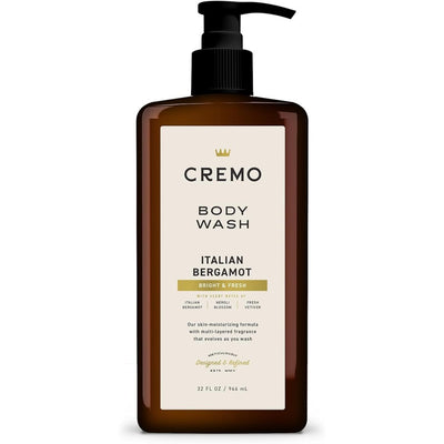 Cremo Rich-Lathering Italian Bergamot Body Wash for Men, Notes of Italian Bergamot, Neroli Blossom, and Fresh Vetiver, 32 Fl Oz