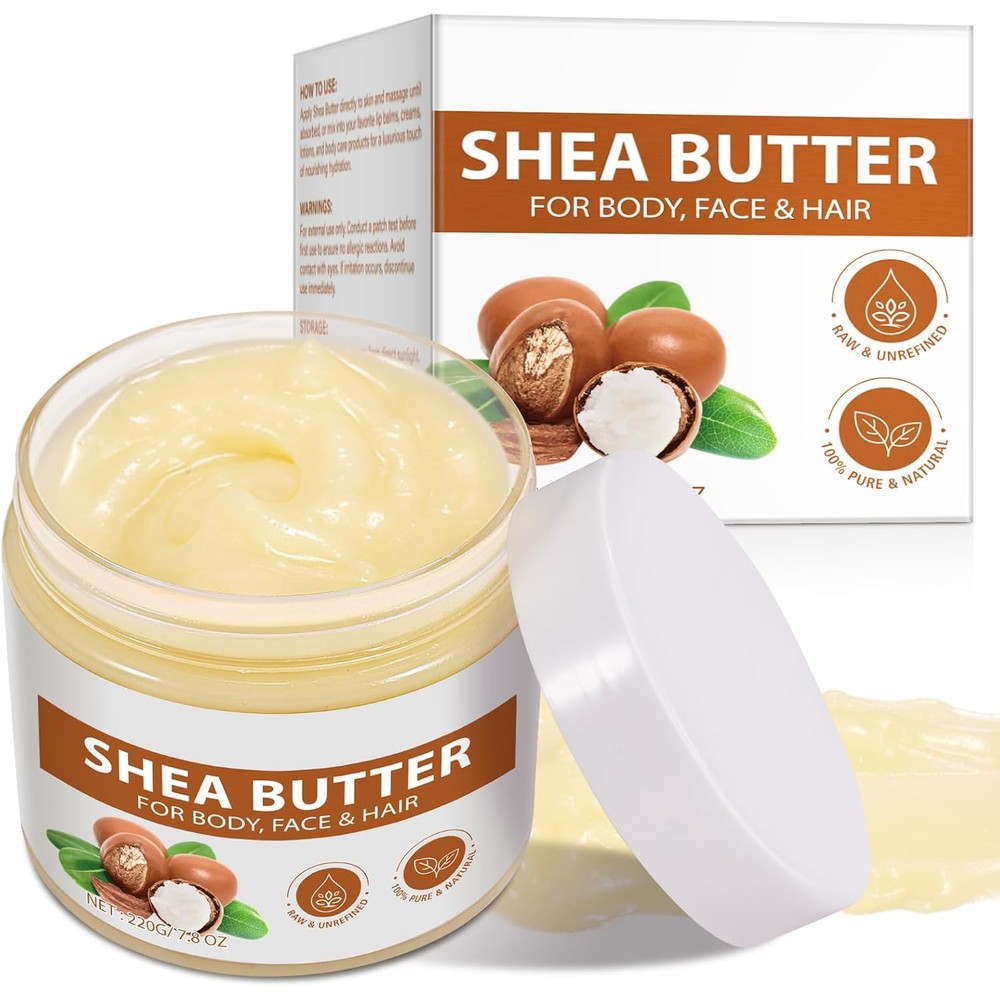 Btefls Pure Organic Shea Butter 7.8 ounce container front view