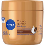 NIVEA Cocoa Butter Body Cream 16 Ounce front view jar for intense skin hydration