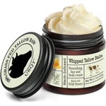 URQT whipped beef tallow and honey balm front view jar
