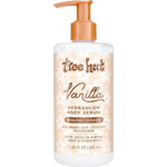 Tree Hut Vanilla Hydraglow Body Serum front view of the eleven ounce bottle showcasing branding and active ingredients.
