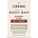 Cremo Bourbon & Oak Exfoliating Body Bar for Men 5 Ounce soap