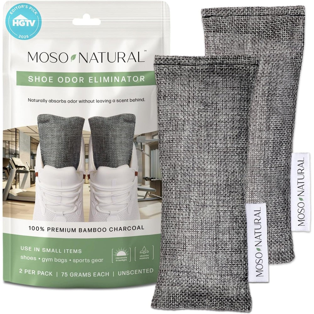 Moso Natural Charcoal Shoe Deodorizer Inserts front view packaging