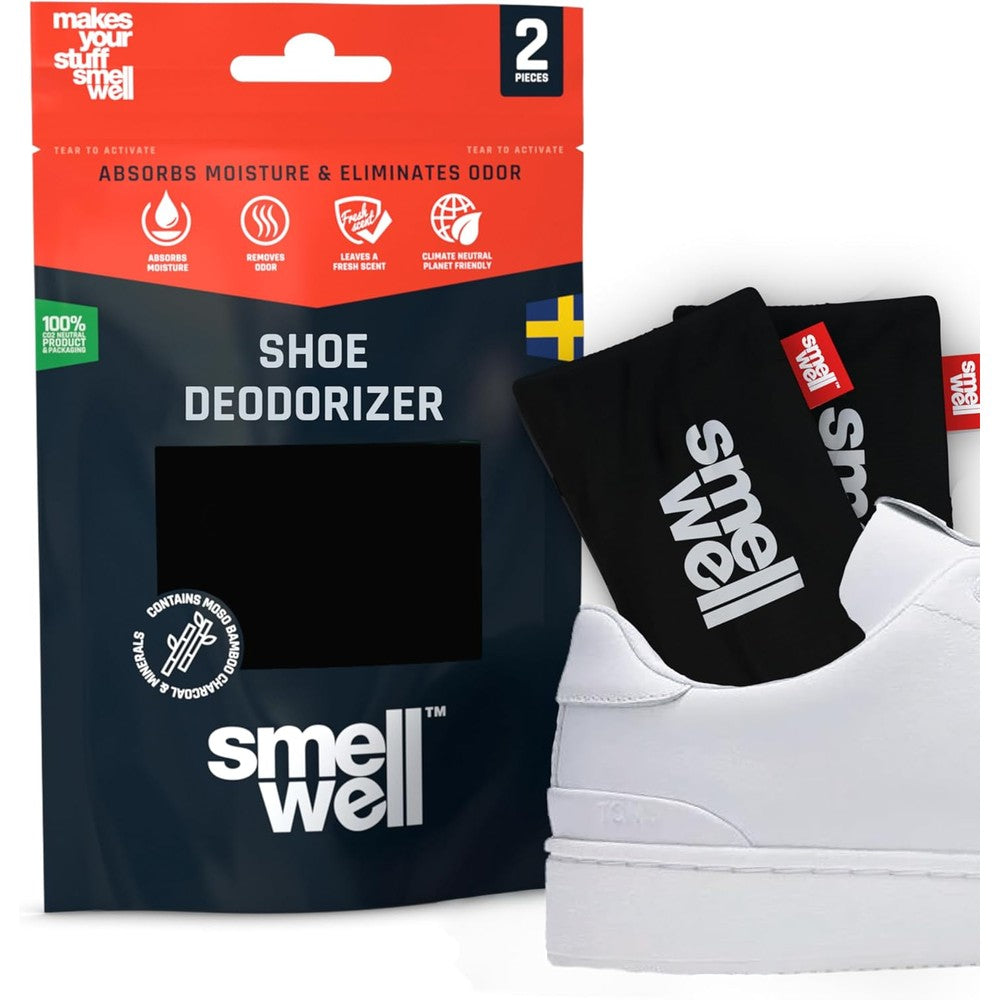 SmellWell Scented Shoe Deodorizer Inserts front view of Black Zebra patterned pouches.