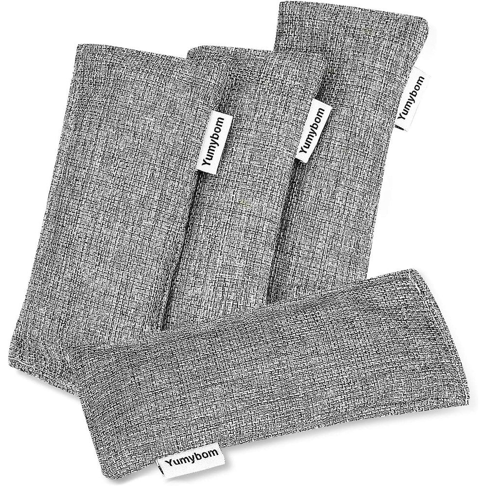YumyBom Natural Activated Bamboo Charcoal Bags 4 Pack front view air purifier