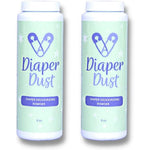 Diaper Dust activated charcoal deodorizing powder two pack front view