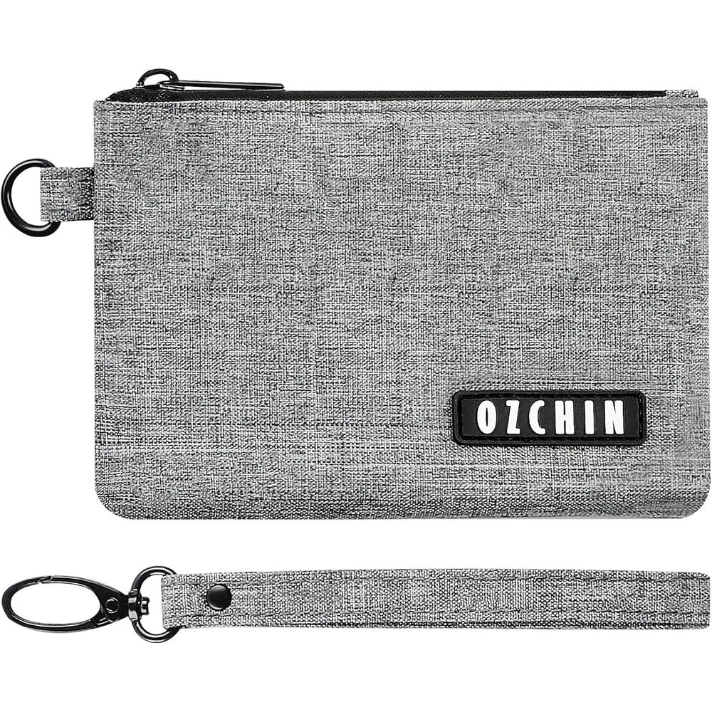 OZCHIN smell proof bag front view showing grey 600D fabric odor protection.