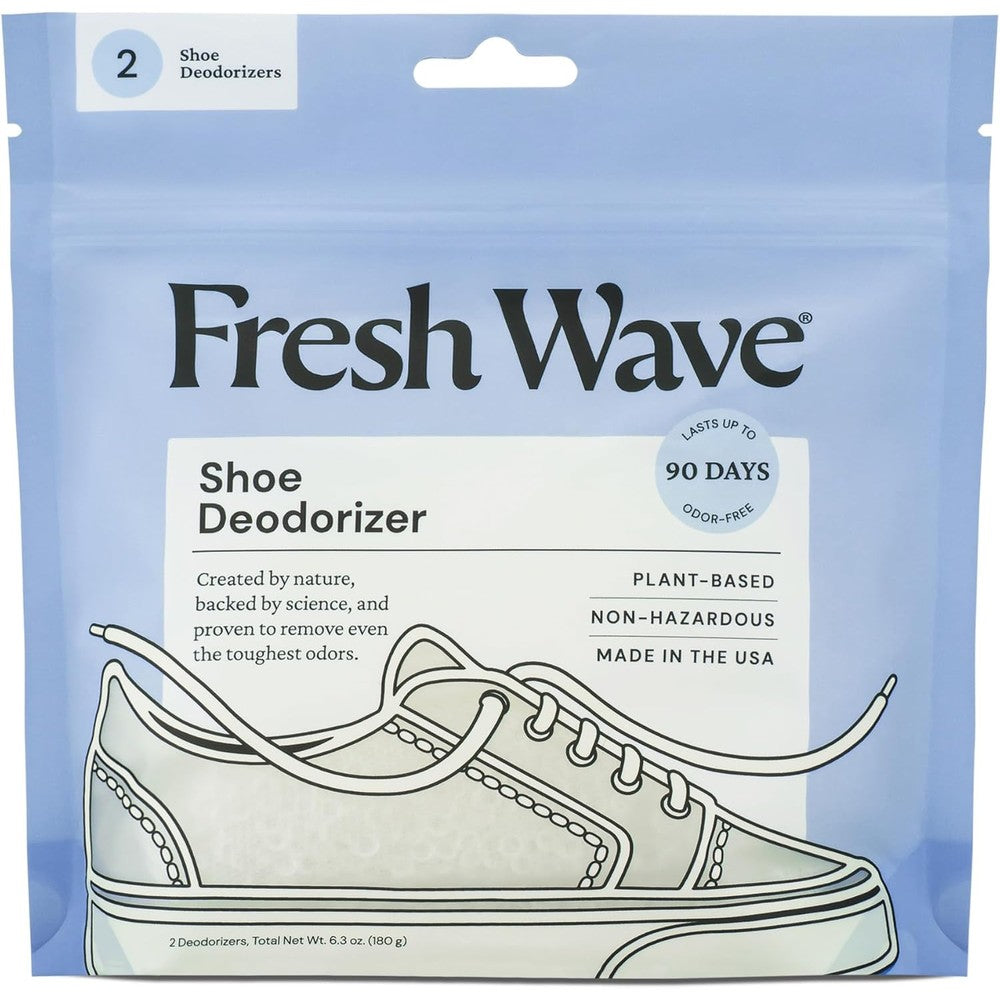 Fresh Wave Shoe Deodorizer front view 2 pack sachet packaging for odor elimination