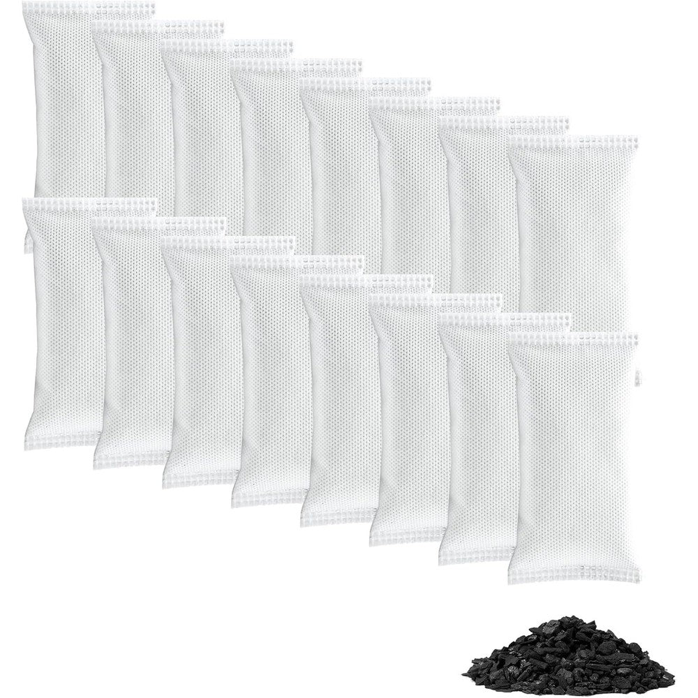 KaiCarnte 16 Pack Shoe Deodorizer Bags front view activated charcoal pouches