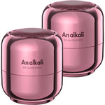 An alkali Fridge Deodorizer 2 pack front view in metallic pink.
