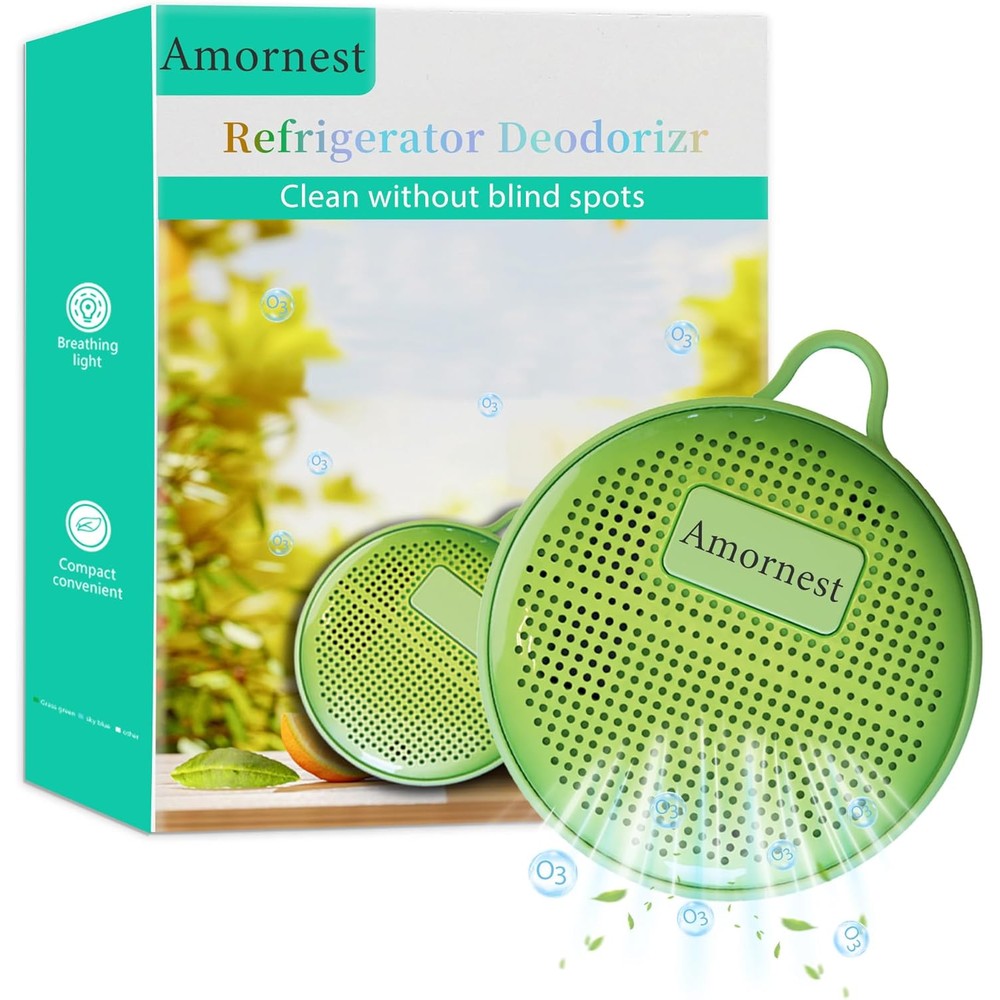 Amornest Refrigerator Deodorizer front view in Grass Green color