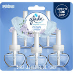 Glade PlugIns Scented Oil Refills Clean Linen 5 Pack front view authentic imported air freshener