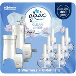 Glade PlugIns Scented Oil Starter Kit front view showing warmers and refills