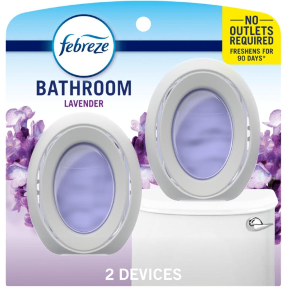 Febreze Small Spaces Light Lavender 2 Count front view odor eliminator