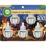 Air Wick Bonfire and Crisp Fall Air Scented Oil 5 Count pack front view.