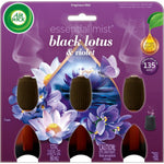 Air Wick Essential Mist Triple Refill Black Lotus and Violet front view imported home fragrance.
