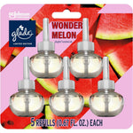 Glade PlugIns Wonder Melon 5 pack refills front view for home fragrance.