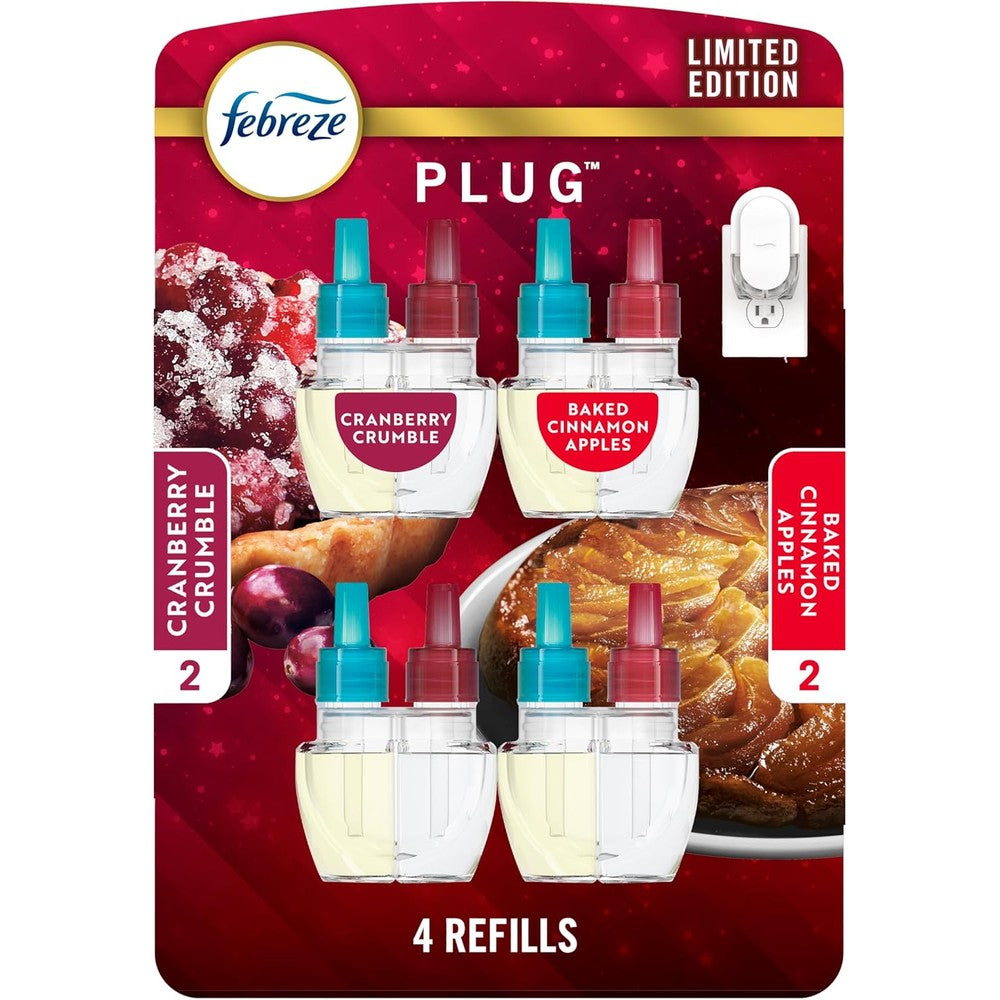 Febreze Fade Defy PLUG Baked Cinnamon Apple and Cranberry Crumble refills front view