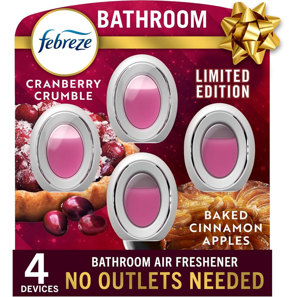 Febreze Bathroom Air Freshener 4 pack front view odor eliminator