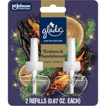 Glade PlugIns Refills Embers and Sandalwood 2 pack front view