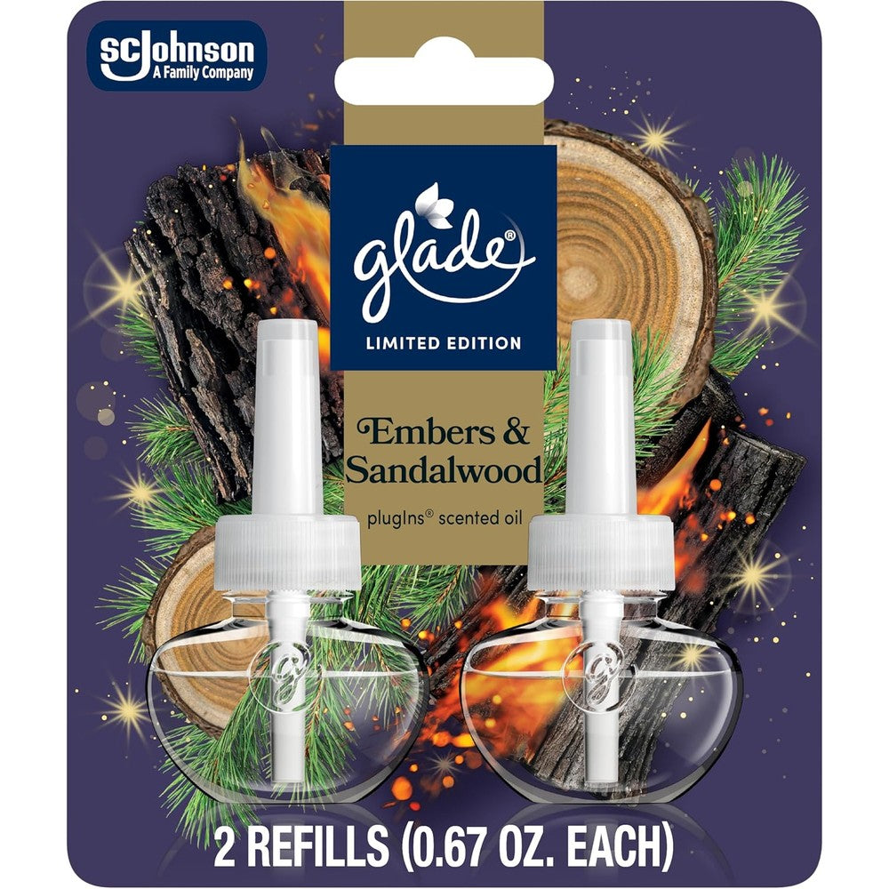 Glade PlugIns Refills Embers and Sandalwood 2 pack front view